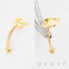 CELESTIAL THEMED PLANET SATURN 316L SURGICAL STEEL CURVED BARBELL/EYEBROW